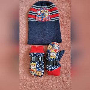 Paw Patrol hat and glove set small child
